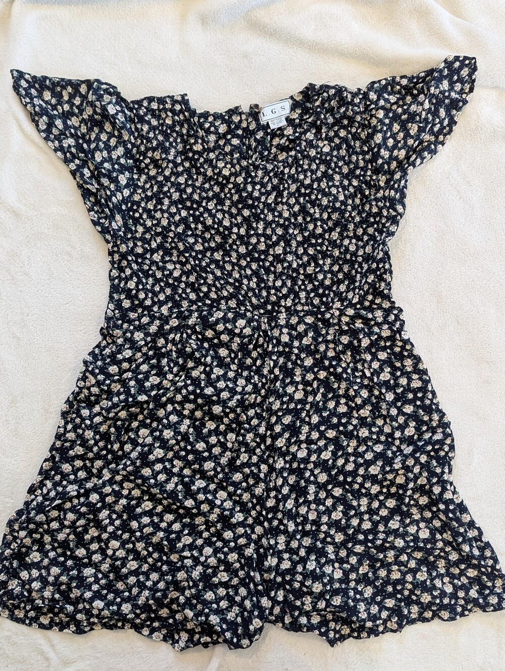 Vintage LGS Floral Dress Romper Size Medium